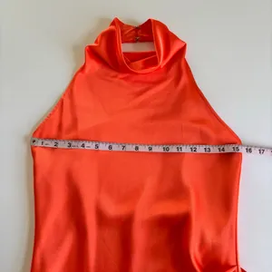Gianni Bini Peyton Satin Mini Draped Sheath Dress Women's Size 2 Mandarin Orange thumbnail 6