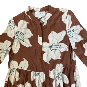 Anthropologie Brown Floral Maxi Dress thumbnail 6