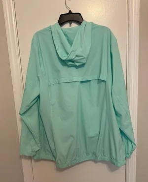 Magellan Fish Gear Women's 2X Jacket Windbreaker Mint Green Zip Up W/ Hood. thumbnail 2