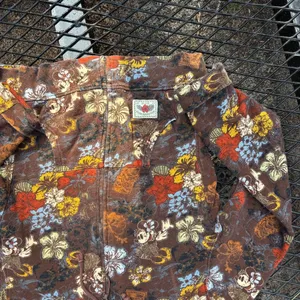 Disneyland Resort Minnie Mouse Surf Co Brown Floral Jacket Size L thumbnail 2