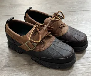 Vtg Ralph Lauren Polo Sport Weatherproof‎ Leather Rubber Slip On Duck Boots 5.5 thumbnail 1