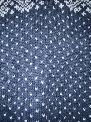 L.L. Bean vintage Navy and White Fair Isle Half-Zip Sweater medium thumbnail 3