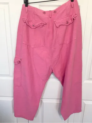NWT Free People Pink Rose Cargo Lounge Pants MEDIUM thumbnail 4