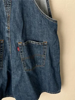 Levi’s premium vintage inspired overalls shorts medium wash medium thumbnail 7