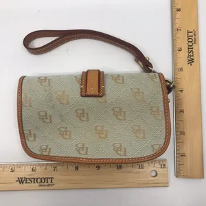 Dooney & Bourke Olive Green Brown Leather Wristlet thumbnail 3