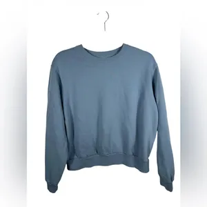 Abercrombie &‎ Fitch Soft A&F Cropped Sweatshirt Blue Crewneck Pullover Size XS thumbnail 2