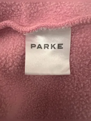 Parke Valentine’s Day Jean Heart Varsity Mock neck Sweatshirt Size S/M thumbnail 5