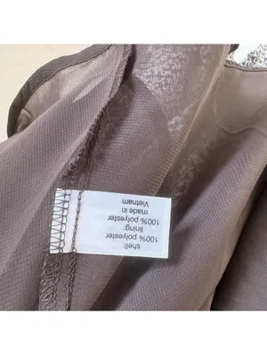 Lane Bryant Sheer Chiffon Blouse Womens 26 28 Brown White Floral Lined Top EUC thumbnail 2