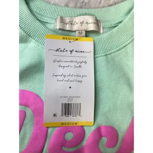 State of Mine Mint Green Deck the Halls‎ Holiday Graphic Sweatshirt Mens Medium thumbnail 5