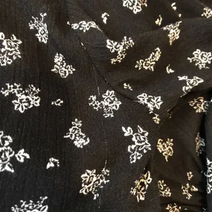 We My People Black White Floral Ruffle Cropped Blouse Size Medium NWOT thumbnail 6