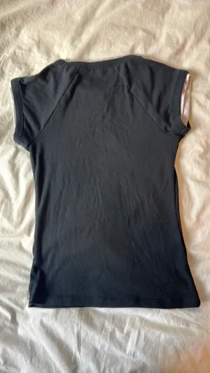 Zara White and Black Layered Baby Tee thumbnail 4