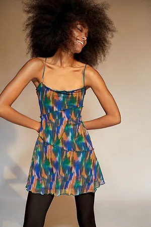 urban outfitters mesh multicolored mini dress thumbnail 1