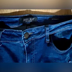NWOT plus ladies Judy Blue distressed dark wash denim skinny boyfriend fit 15/32 thumbnail 3