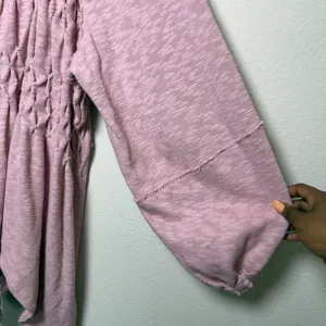 NEW‎ $128 Free People Women Cotton Snowbell Babydoll Top Sweater XS/S Pink thumbnail 8