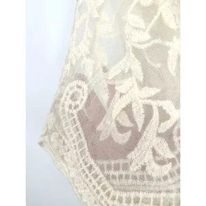 Time & Tru Lace Kimono Women S-M Cream Sheer Embroidered Coverup Boho Ethereal thumbnail 3