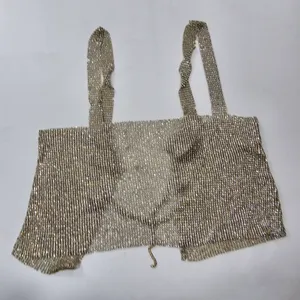 Superdown Mackenzie Crop Top in Gold thumbnail 3
