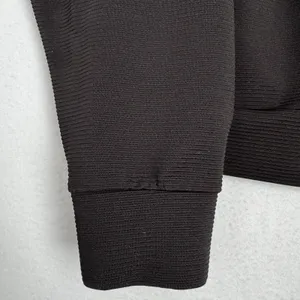 Adrienne Vittadini Sport Women L Black Quarter Zip Pullover Textured Athleisure thumbnail 6