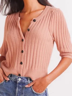 EUC Free People Sloane Ribbed Elbow Sleeve Cardigan Size Small thumbnail 1
