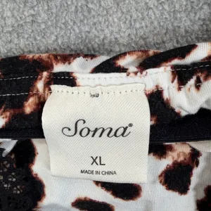 Soma Leopard Print Camisole Lounge Top Women's XL Criss Cross Double Strap thumbnail 6