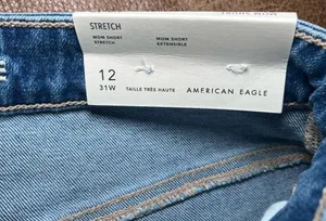 American Eagle Women’s Mom Shorts Stretch Cutoffs Size 12 New With Tag High Rise thumbnail 7
