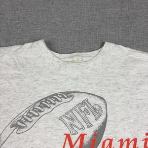 Vintage 90s Miami Dolphins Shirt Mens Medium NFL Tee Single Stitch Crewneck thumbnail 2