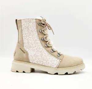Sorel LENNOX™ Lace Cozy Booties Beige Winter Ankle Boots Biker Waterproof Size 9 thumbnail 1