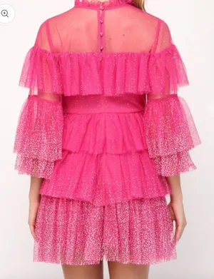 Boutique Pink Ruffle Dress thumbnail 2