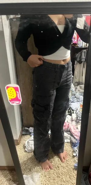 Dark Grey American Eagle Cargo Pants thumbnail 1