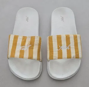 Kith White & Yellow Striped Slide Sandals Size 38/ 8 US thumbnail 1