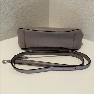 Kate Spade Jackson Gray Taupe Soft Pebbled Leather Medium Flap Crossbody Bag thumbnail 10