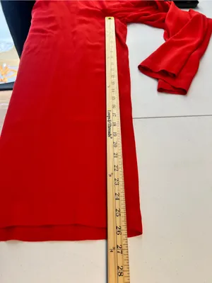 Aritzia Wilfred Faun Ankle‎ Pants Red Drapey Crepe Wide Leg High Rise Tie Belt M thumbnail 12