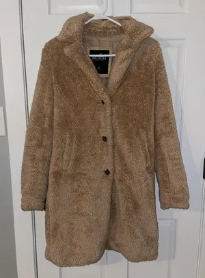 Hollister Teddy Bear Sherpa Jacket Tan Beige XSmall thumbnail 1