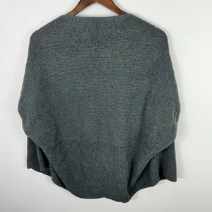 Talbots‎ Cardigan Sweater Womens Small Petite Gray Open Front Ribbed Knit Dolman thumbnail 2
