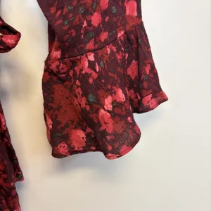 Free People Floral Long Sleeve Wrap Romper thumbnail 4