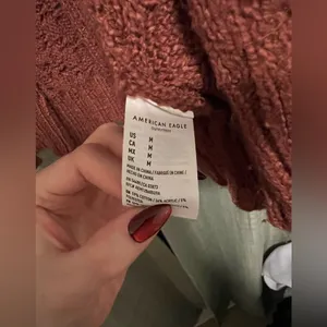 American Eagle Cozy Cable Knit cardigan in Rust thumbnail 4