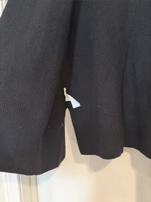 Ann Taylor Black Open-Front Ribbed Cardigan thumbnail 3