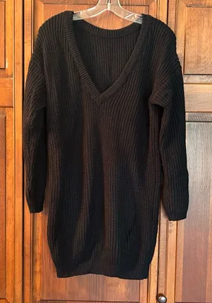 Lulus Women's chunky black Sweater dress or tunic size Medium thumbnail 1