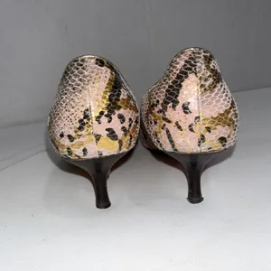 Michael‎ Kors Heels Snake Skin Leather 2" Kitten Heels MK Logo Chain Women's 8M thumbnail 8
