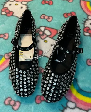 Issa Rhinestone Mary Jane Ballet Flats - A‎ New Day Black size 7 mcbling thumbnail 1