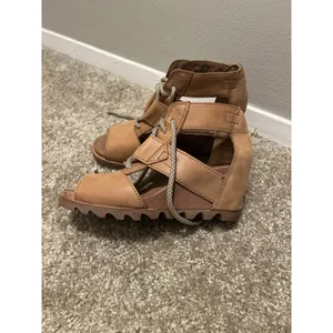 Sorel Women Joanie Ankle Leather Lace Up Open Toe Wedge Sandals shoes sz 6.5 thumbnail 11