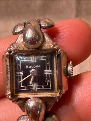 Vintage Bulova Ladies Mechanical Watch 10K Gold Filled Black Dial Art Deco thumbnail 2