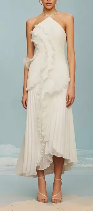 White Halter Neck Bridal Occasion dress thumbnail 1