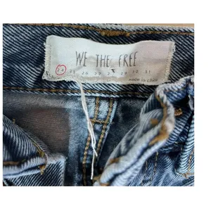 We the Free People Bleached Jeans Distressed Blue 24 Button Fly Mid-rise Y2K thumbnail 6