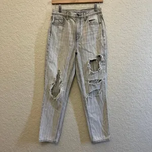 American Eagle Pinstripes Ripped Distressed Jeans thumbnail 2