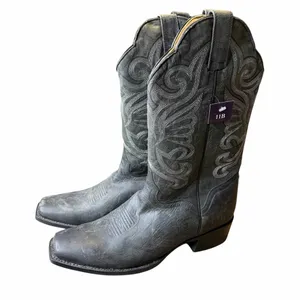🤠✨ J.B. Dillon‎ Black Leather Western Cowgirl Boots Women’s 11B ✨🤠 thumbnail 1