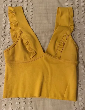 ZARA plunge knit top thumbnail 1