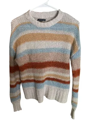 American Eagle Outfitters XS Striped Wool Blend Crewneck Sweater Multicolor thumbnail 1