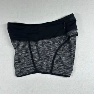 Lululemon Speed Up Shorts Women’s Size 4 Black Gray Space Dye Running Athletic thumbnail 3