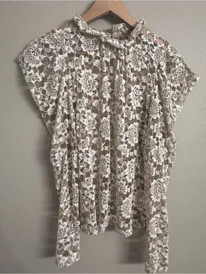 ANTHRO | DOLAN Sheer Lace Mockneck Blouse thumbnail 3