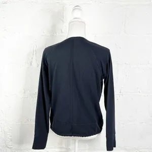 Athleta Women's Sentry‎ Tie Split Neck Long Sleeve Sweatshirt Black Size Small thumbnail 2